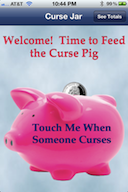 Curse Jar screenshot 1 - The home screen, complete with the Curse Piggy!
